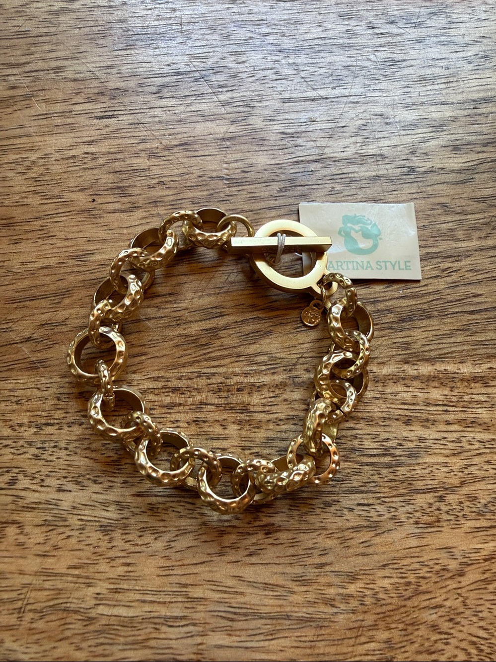 Textured Link Toggle Bracelet  Style Spartina 449 with Charm NWT - Picture 5 of 8